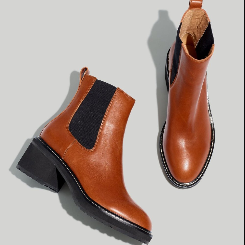 BNIB NEW MADEWELL Carina Chelsea Platform Lug Sole Heeled Boots Shoes US sz 8.5